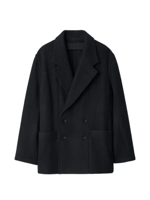 LEMAIRE short double-breasted coat in felted wool alpaca