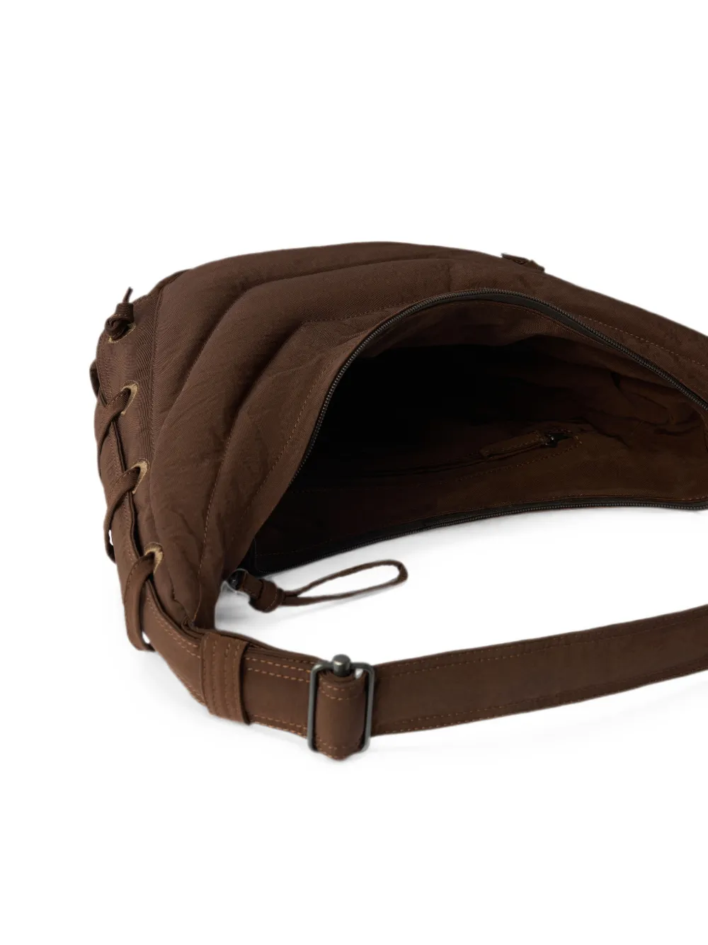LEMAIRE Kleine Soft Game nylon canvas tas Bruin