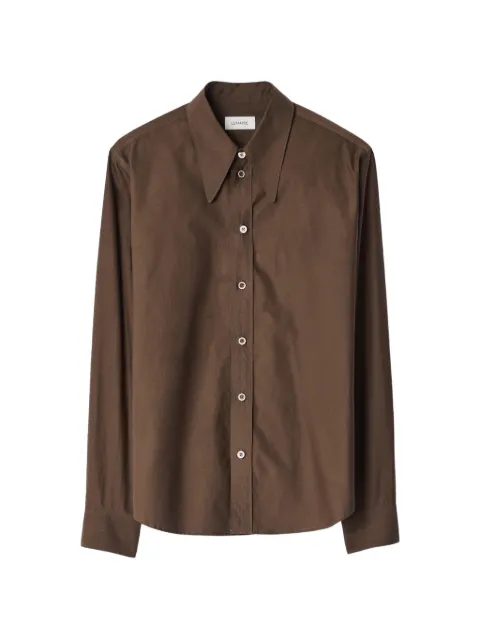 LEMAIRE pointed collar shirt in washed cotton silk