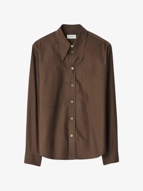 LEMAIRE pointed collar shirt in washed cotton silk