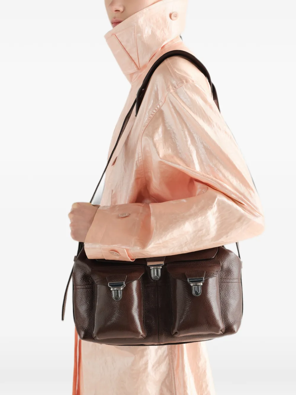 LEMAIRE Medium Gear leren tas Bruin