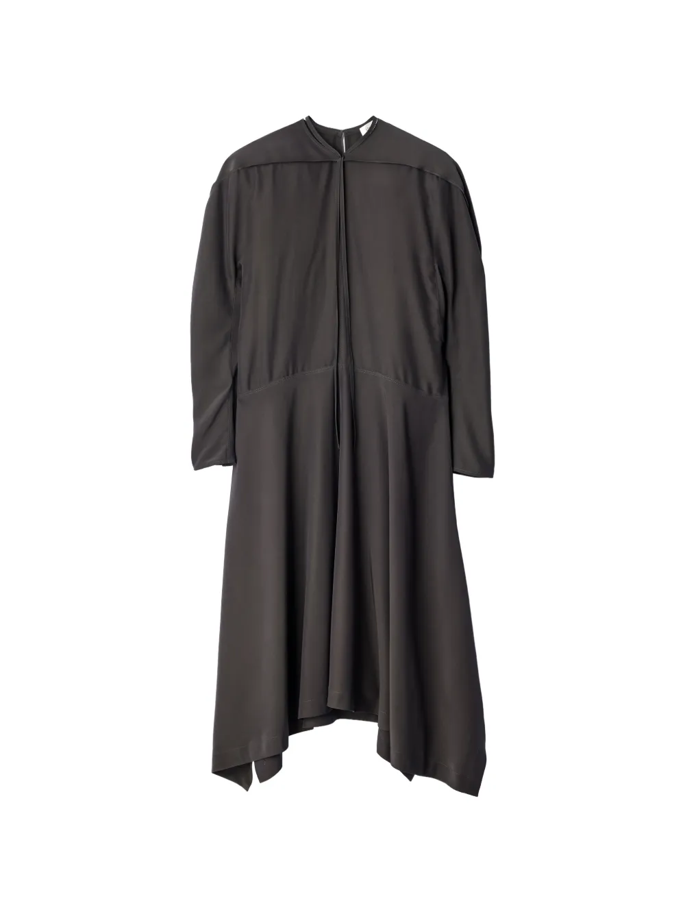 LEMAIRE robe mi-longue en soie mélangée - Marron