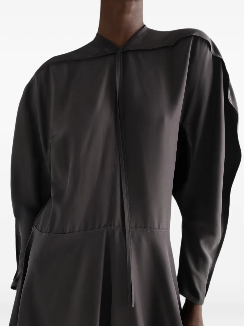 LEMAIRE midi-jurk van zijde en viscose Bruin