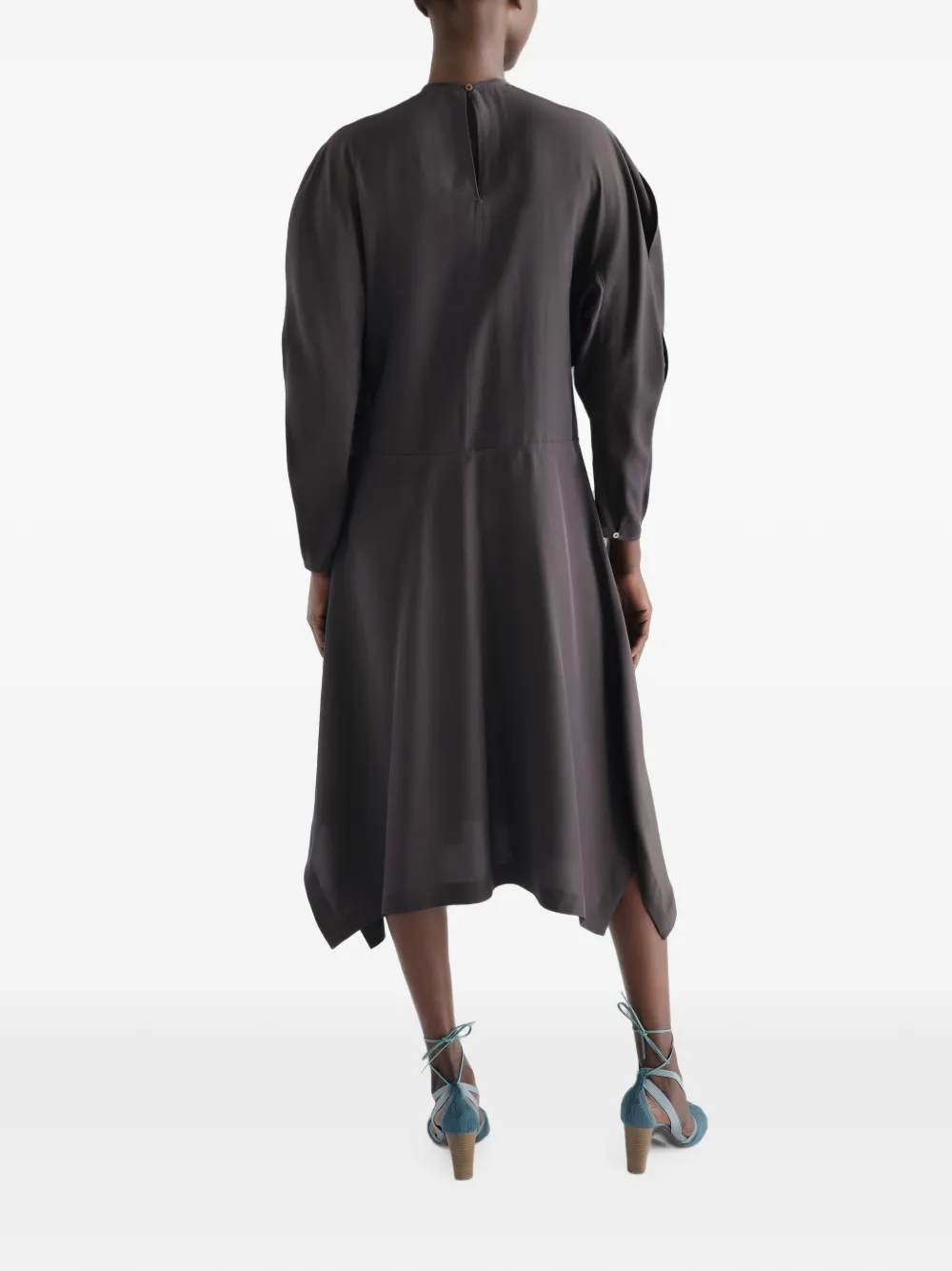 LEMAIRE midi-jurk van zijde en viscose Bruin