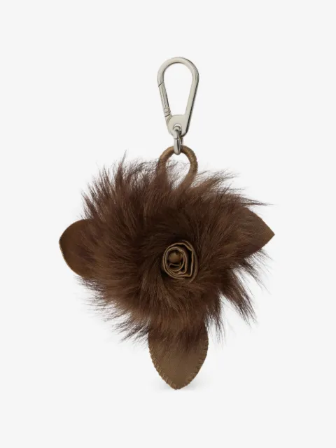 LEMAIRE fuzzy rose charm in lambskin shearling