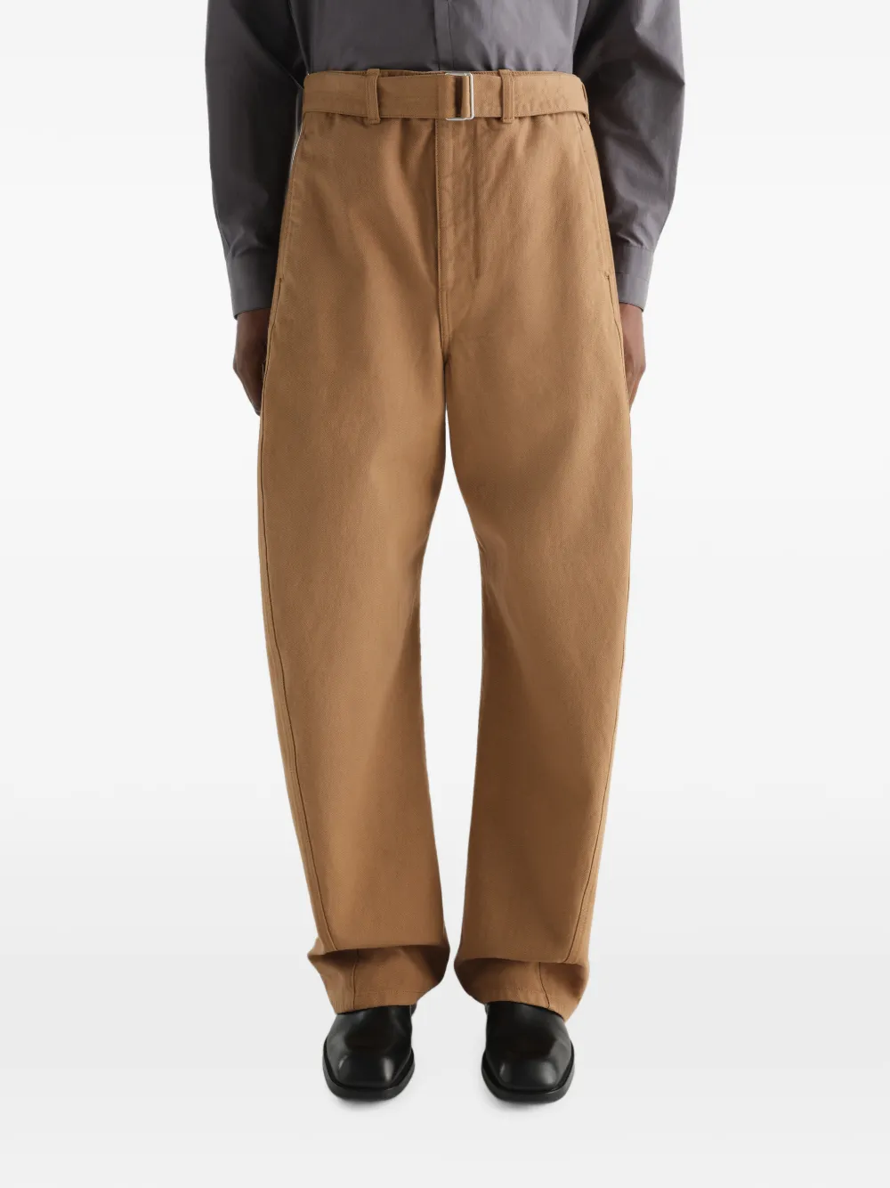 LEMAIRE Twill broek met ceintuur Beige