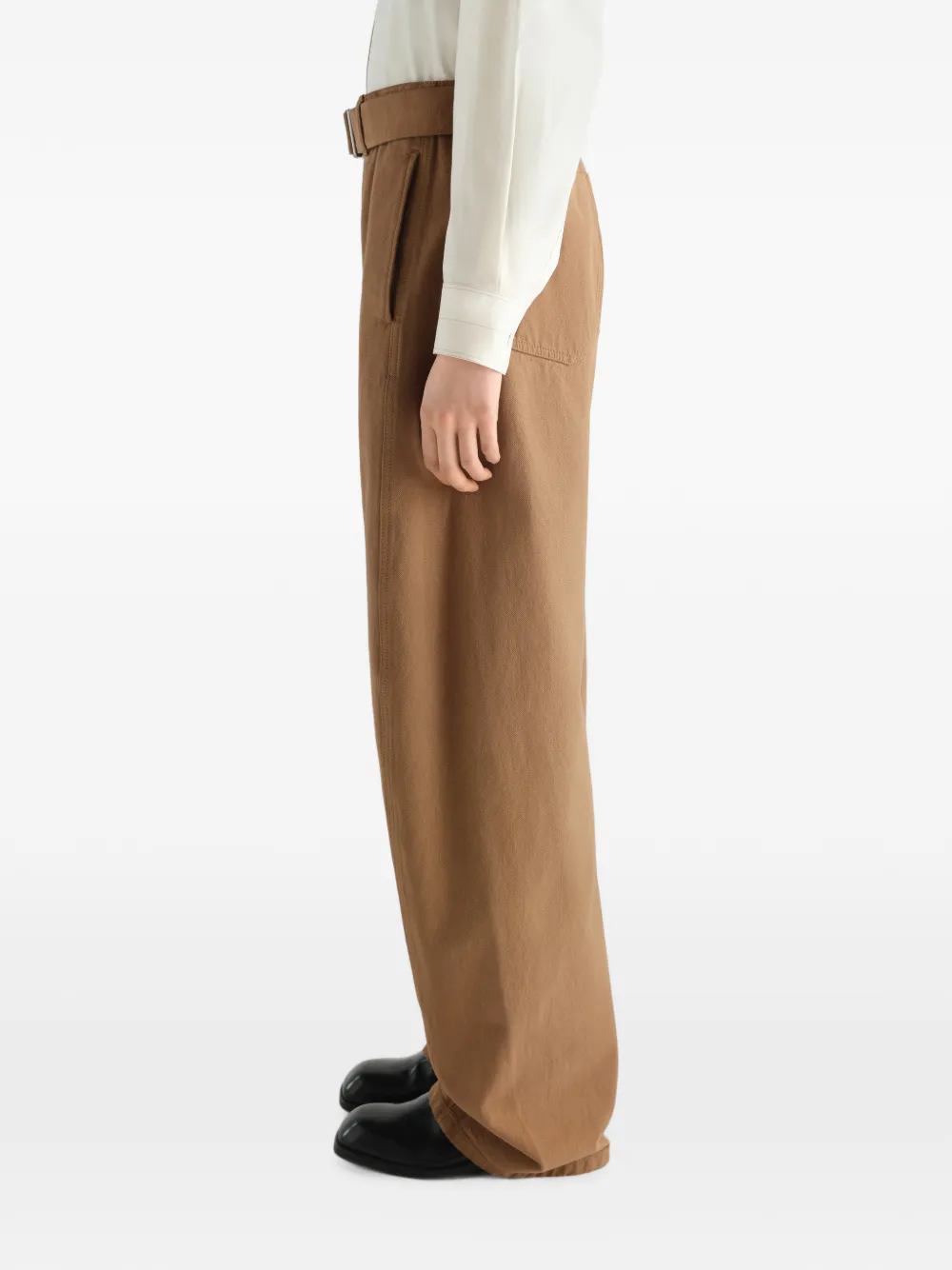 LEMAIRE Twill broek met ceintuur Beige