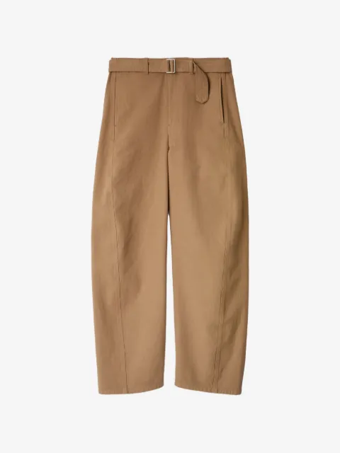 LEMAIRE twisted belted pants in dyed heavy broken twill