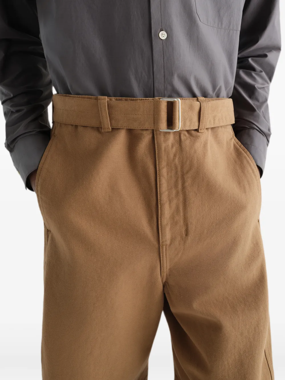 LEMAIRE Twill broek met ceintuur Beige