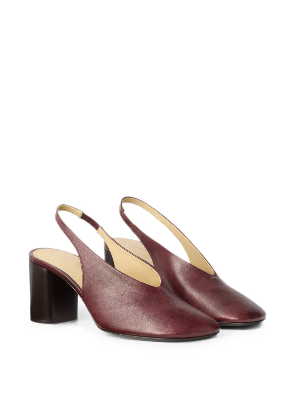 LEMAIRE 80 mm Glove slingback pumps in shaded lambskin Rood