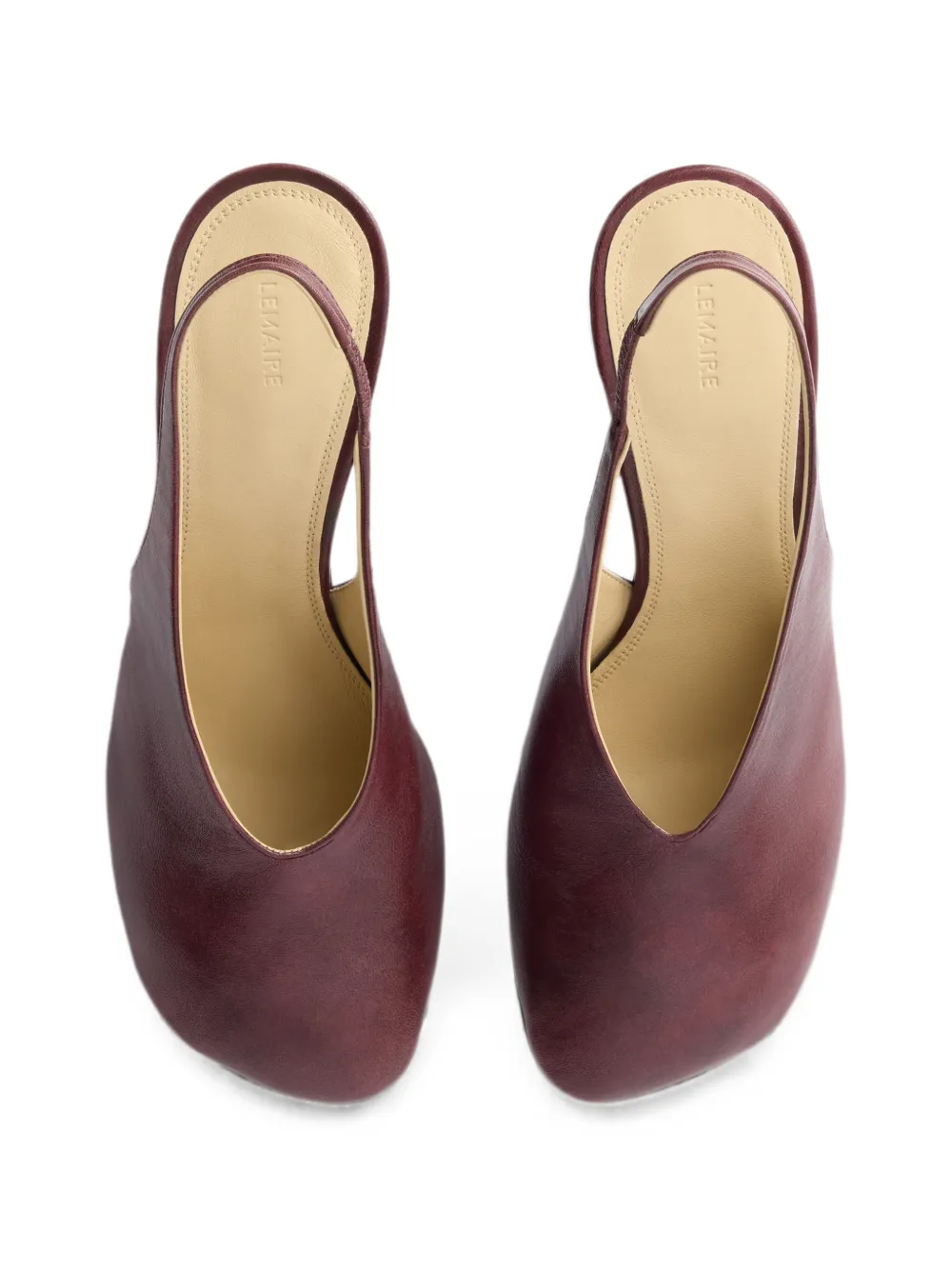 LEMAIRE 80 mm Glove slingback pumps in shaded lambskin Rood