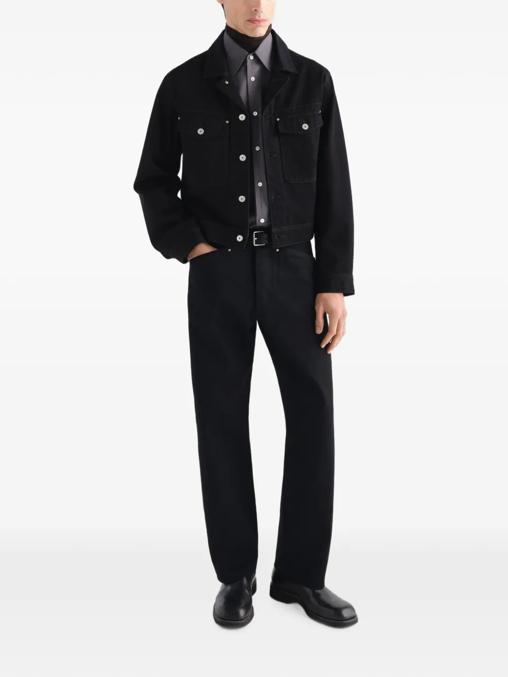 LEMAIRE Straight denim broek met vijf zakken Zwart
