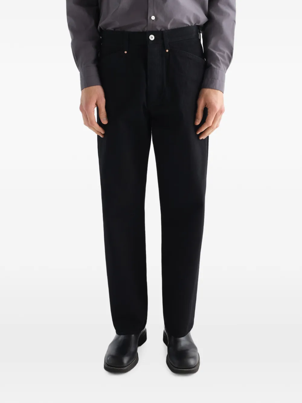 LEMAIRE Straight denim broek met vijf zakken Zwart