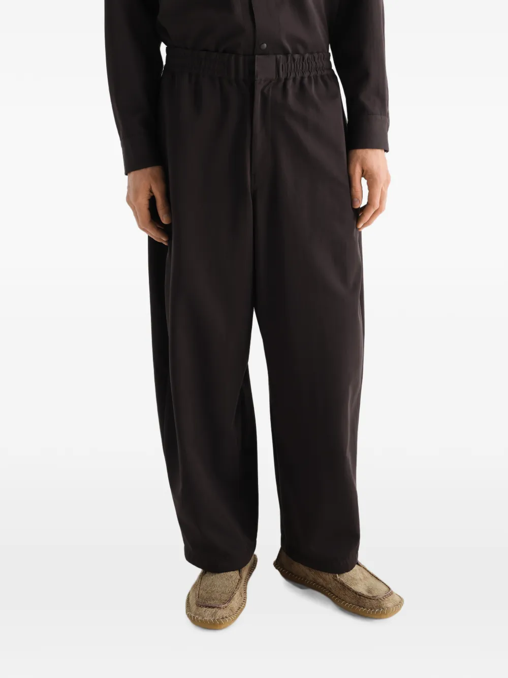 LEMAIRE Joggingbroek van wol gabardine Bruin