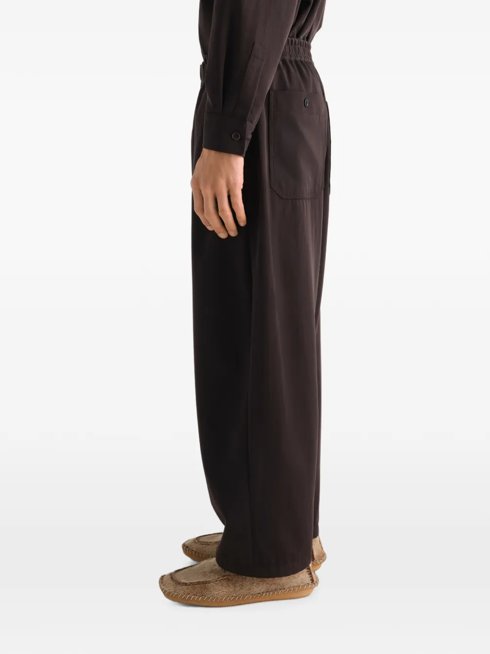 LEMAIRE Joggingbroek van wol gabardine Bruin
