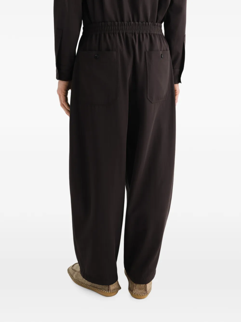 LEMAIRE Joggingbroek van wol gabardine Bruin