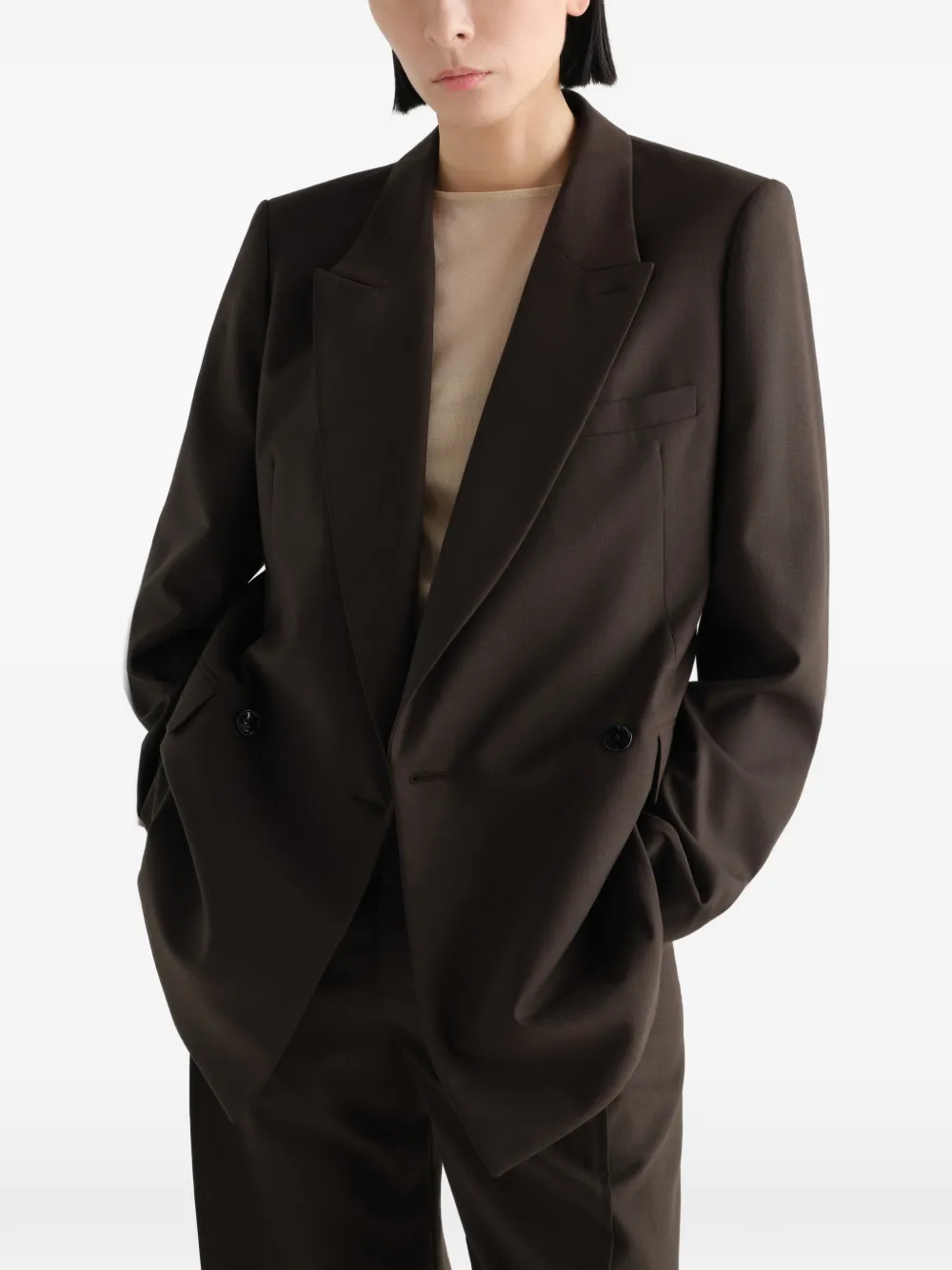 LEMAIRE Blazer met dubbele rij knopen Bruin