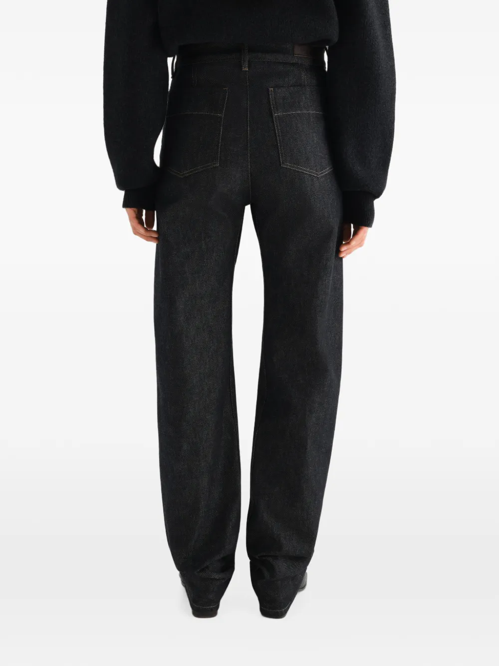 LEMAIRE Denim broek met vijf zakken en gedraaid detail Blauw