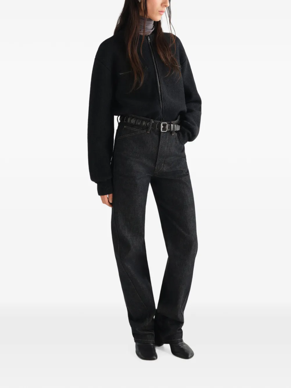 LEMAIRE Denim broek met vijf zakken en gedraaid detail Blauw