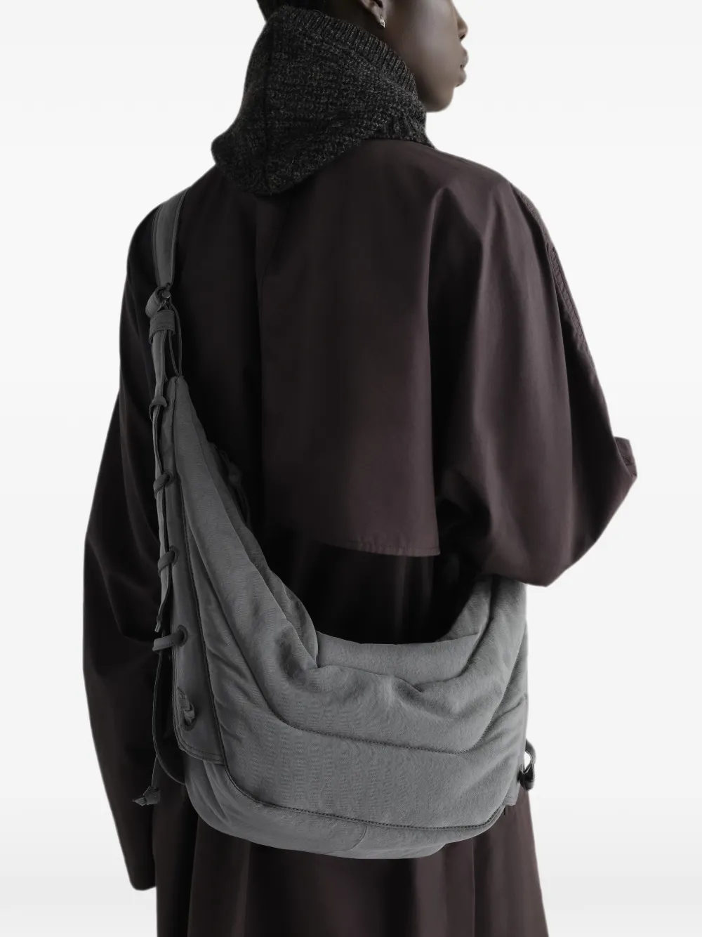 LEMAIRE Medium Soft Game nylon canvas tas Blauw