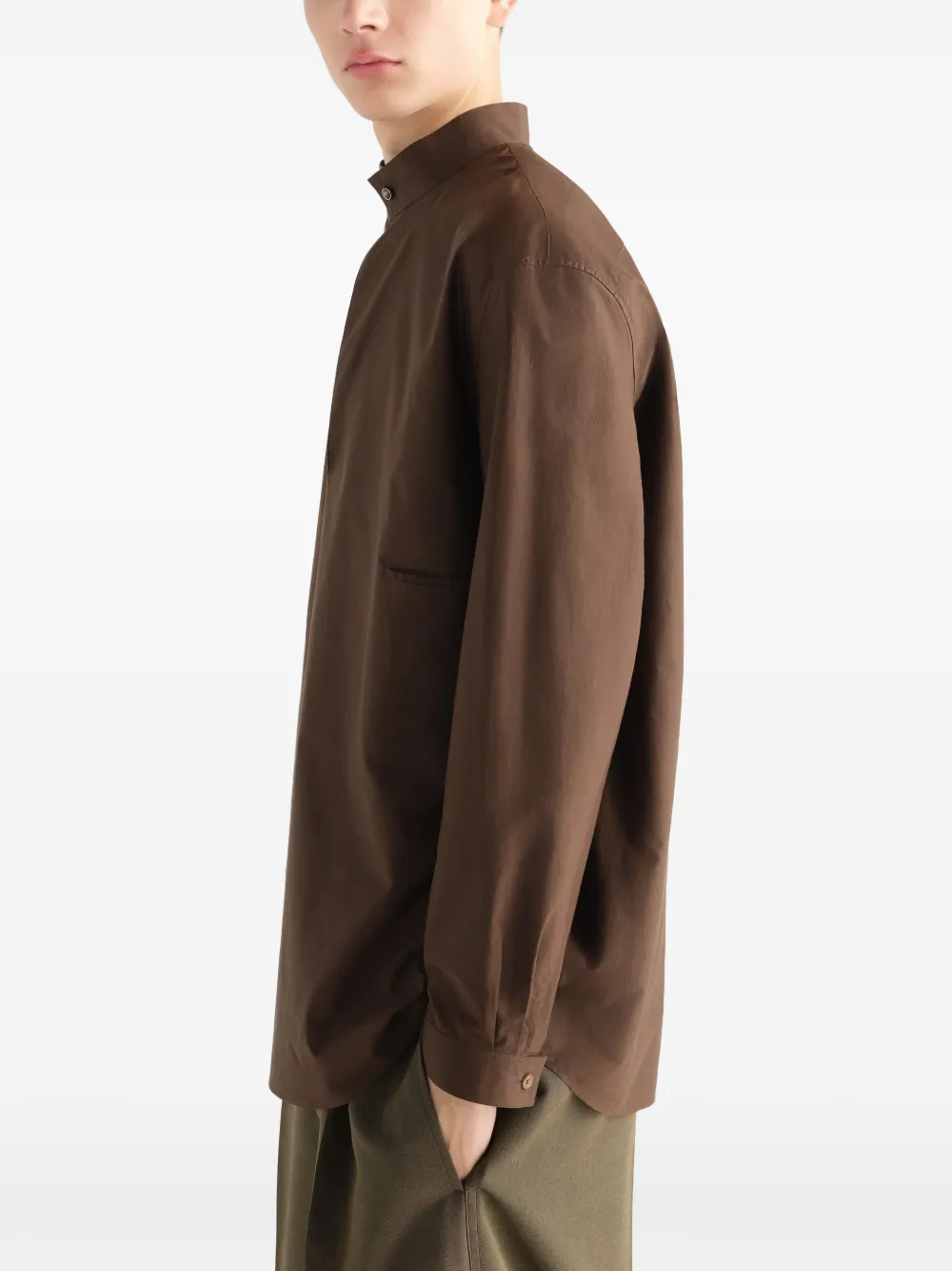 LEMAIRE Sailor top van verwassen katoenen en zijdeblend Bruin