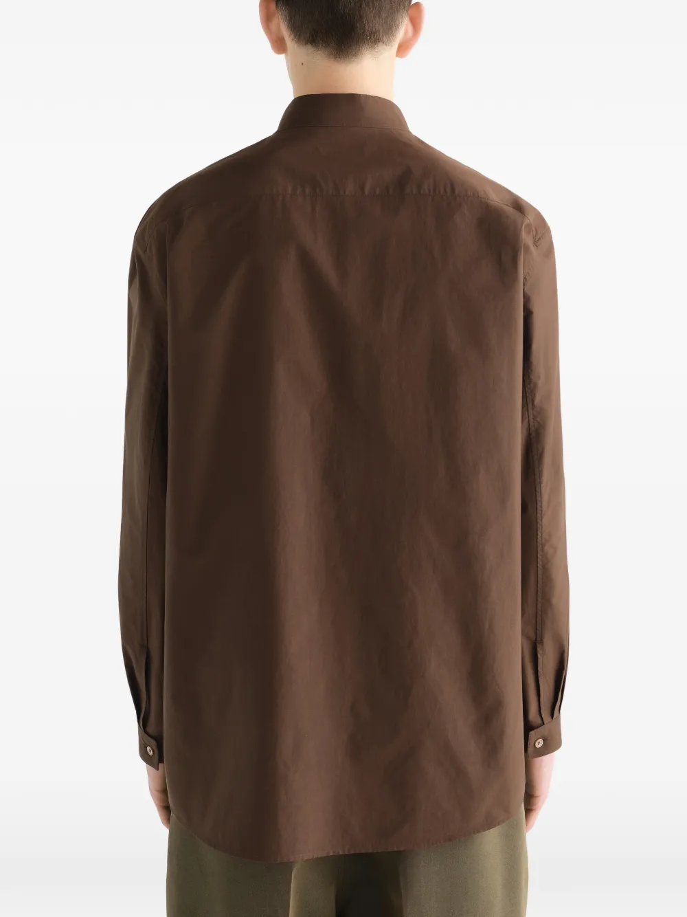 LEMAIRE Sailor top van verwassen katoenen en zijdeblend Bruin