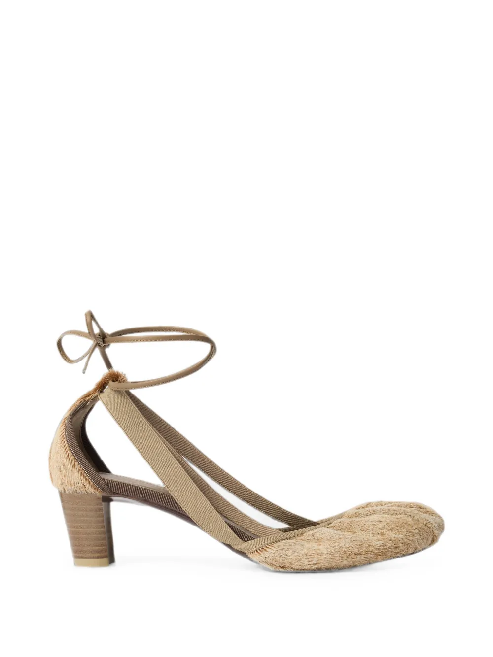 LEMAIRE ballerines à talon 55 mm en cuir façon poulain - Tons neutres LEMAIRE ballerines à talon 55 mm en cuir façon poulain - Tons neutres
