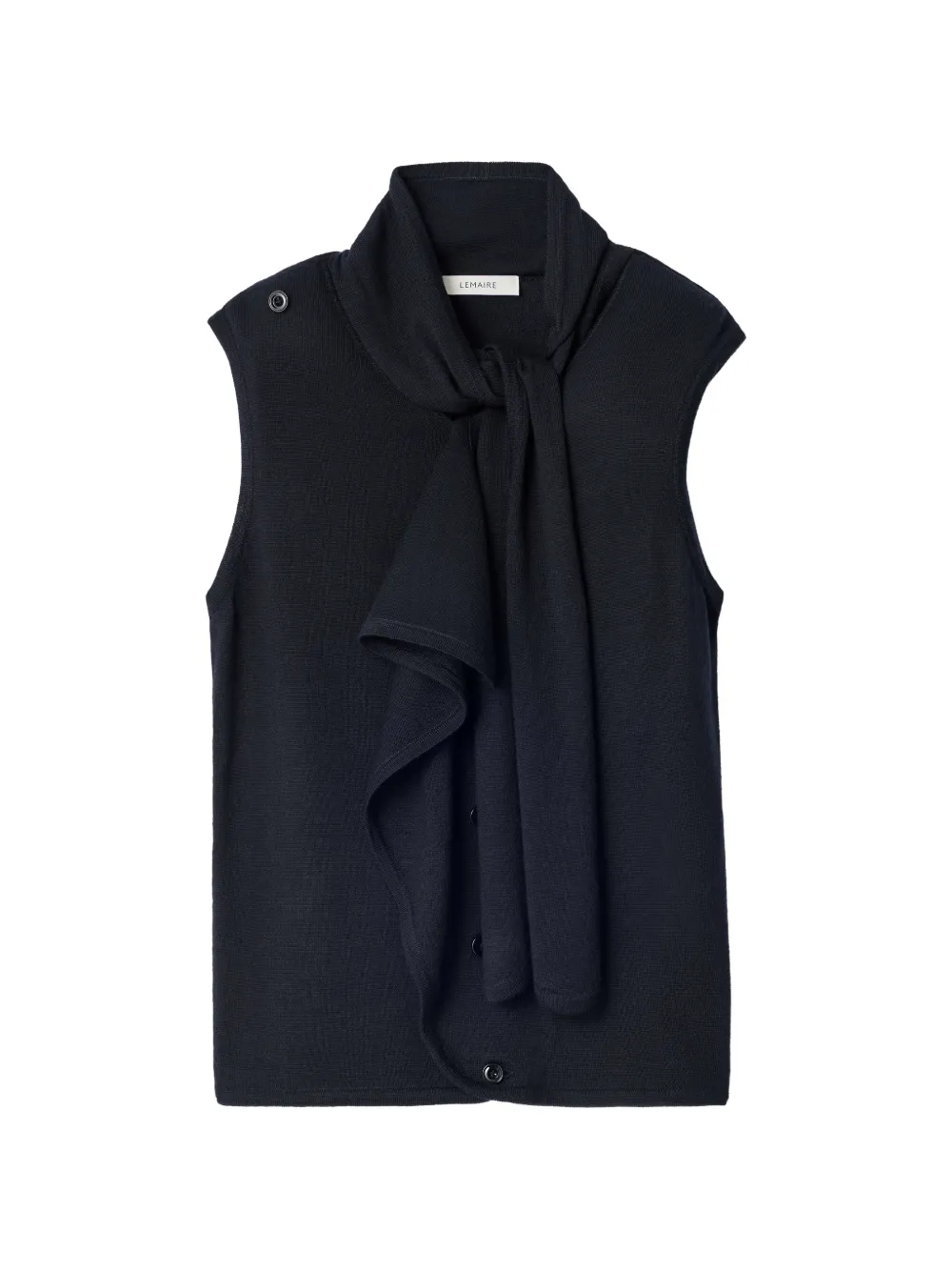 LEMAIRE asymmetrical cardigan in merino wool blend - Nero