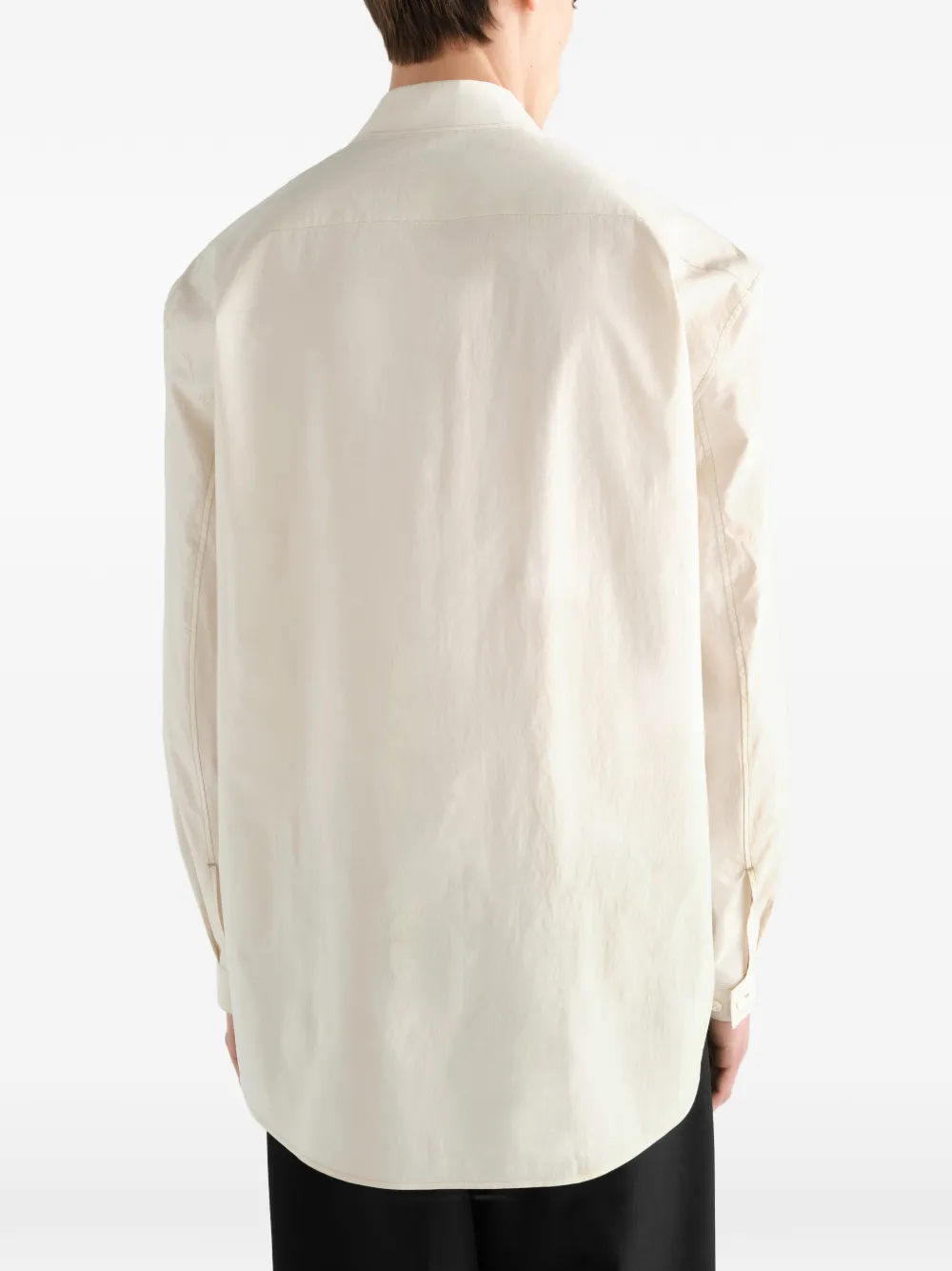 LEMAIRE Sailor top van verwassen katoenen en zijden blend Beige