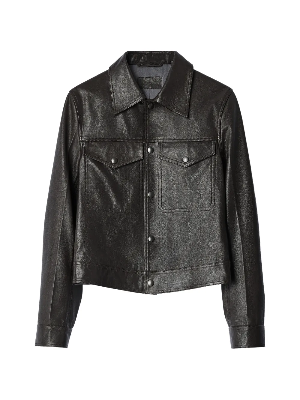 LEMAIRE Trucker-Jacke aus glänzendem Leder - Braun