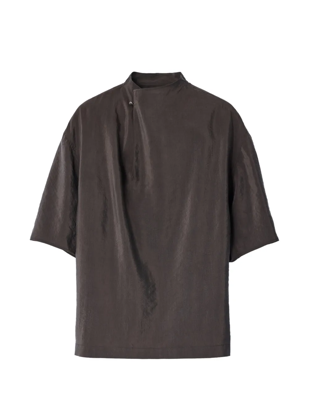 LEMAIRE soft collar top in dry silk - Brown