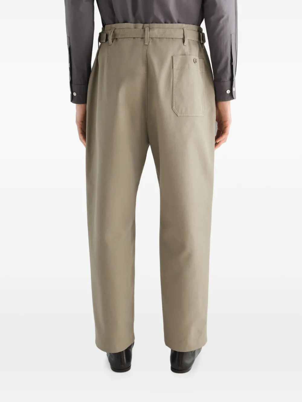 LEMAIRE Twill broek met toelopende pijpen en katoenen details Beige