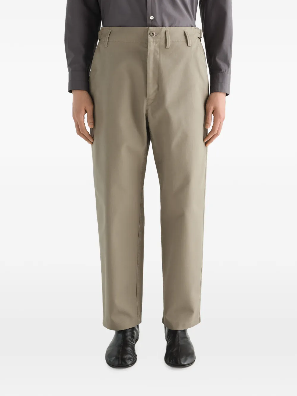 LEMAIRE Twill broek met toelopende pijpen en katoenen details Beige