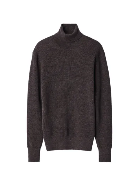 LEMAIRE stand-collar sweater in fine mouliné merino wool
