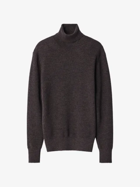 LEMAIRE stand-collar sweater in fine mouliné merino wool