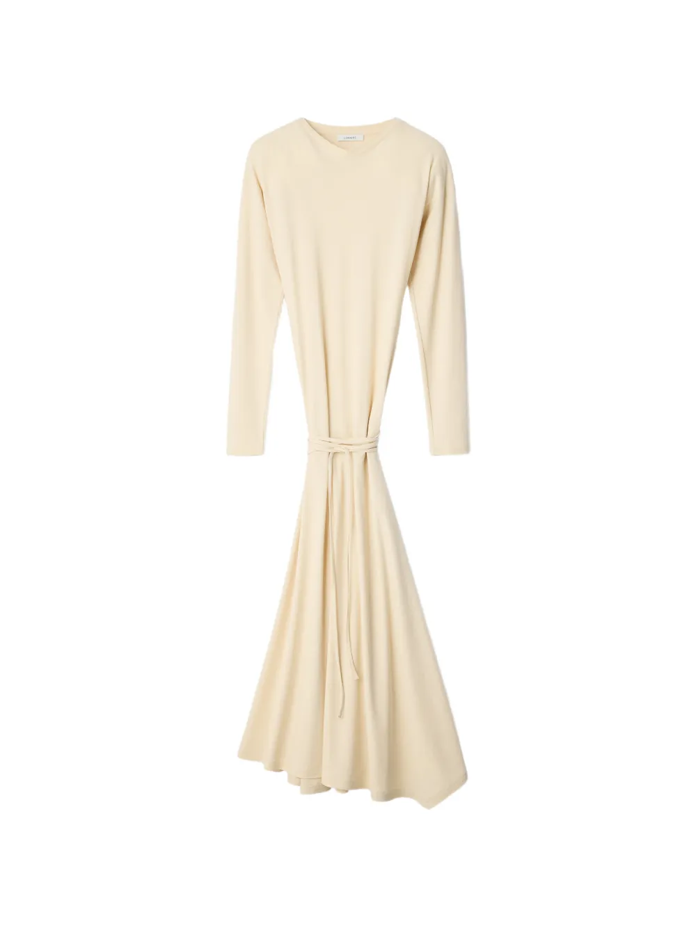 LEMAIRE fluid long-sleeve dress in silky jersey crepe - Neutrals