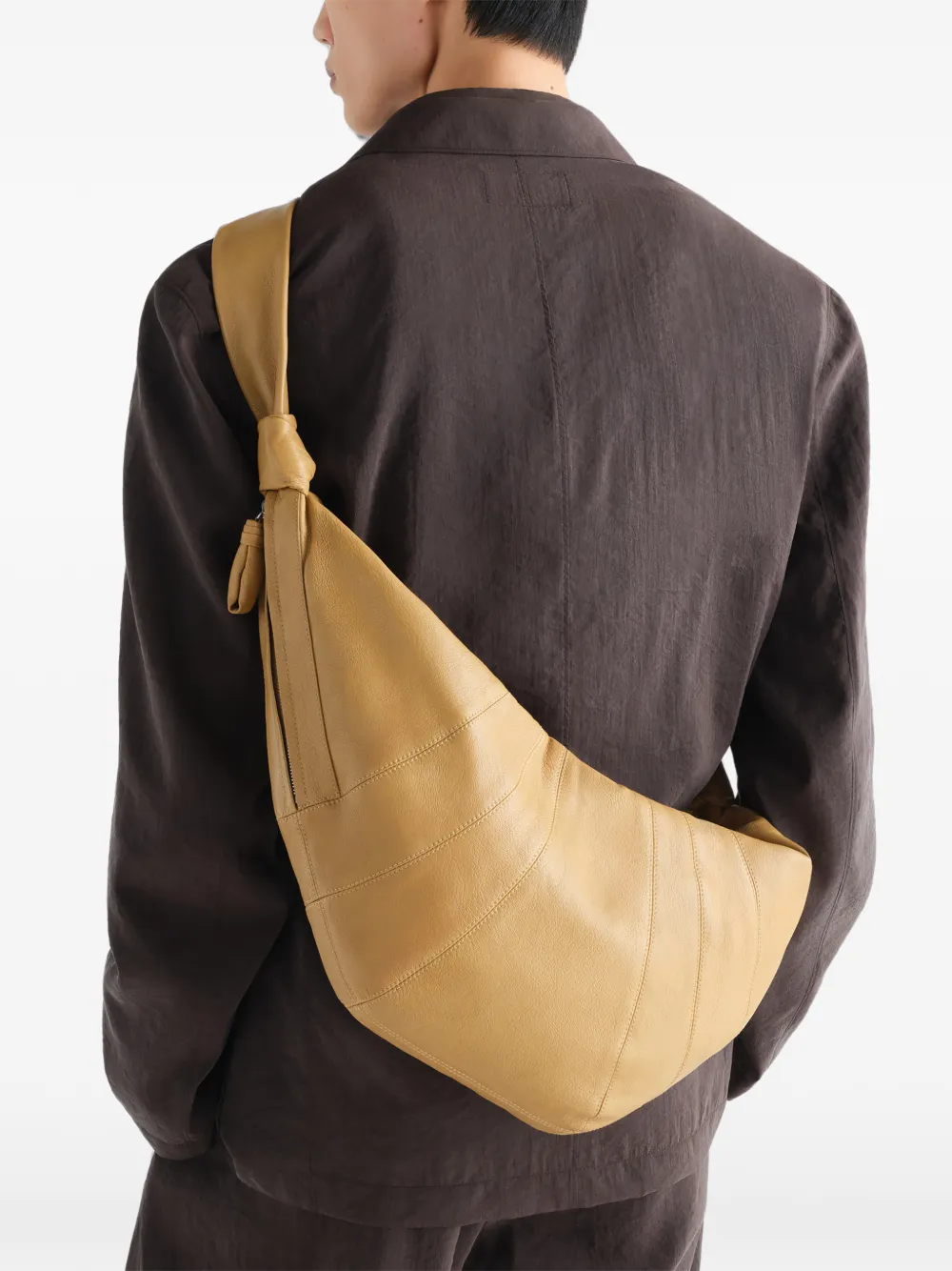 LEMAIRE Grote Croissant geitenleren tas Beige