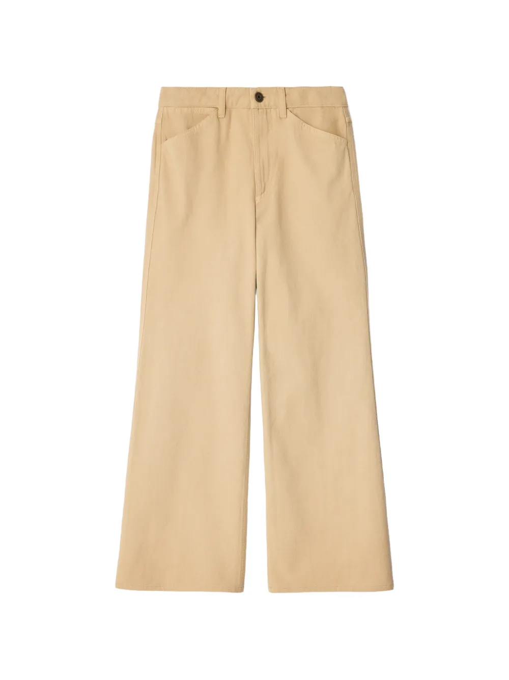 LEMAIRE flared five-pocket pants in heavy garment-dyed broken twill - Nude
