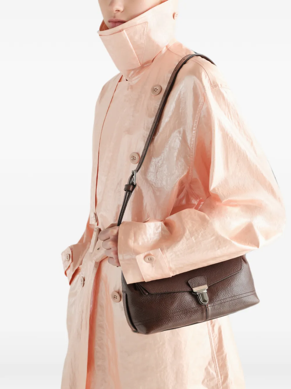LEMAIRE Kleine Gear leren tas Bruin