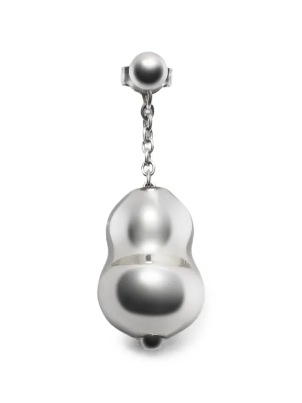 Lemaire Blown Glass Earring in Silver