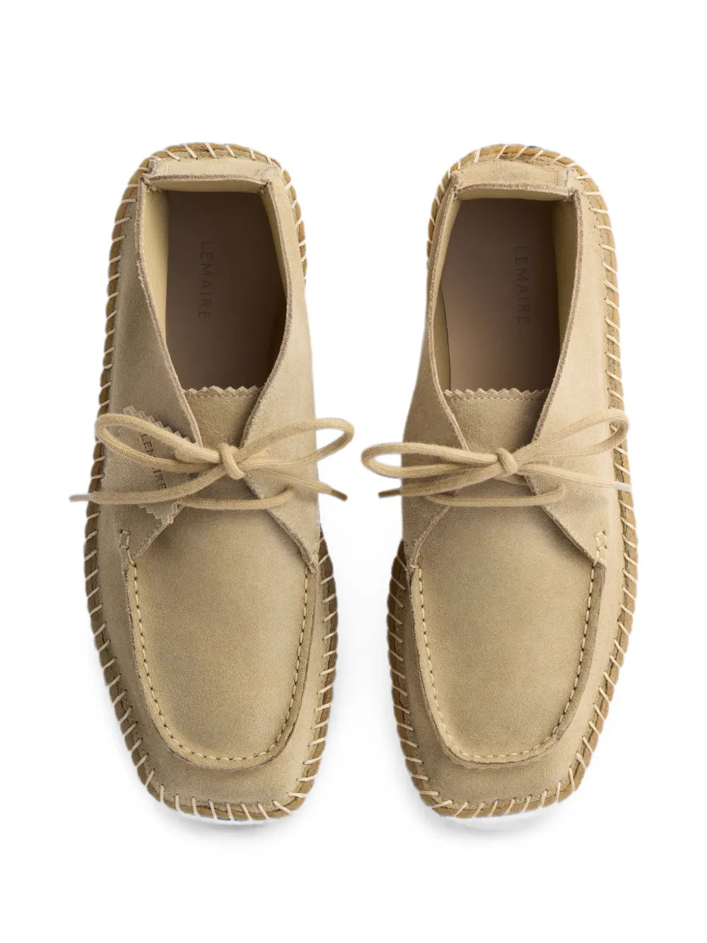 LEMAIRE desert moccasins in reversed suede leather Beige