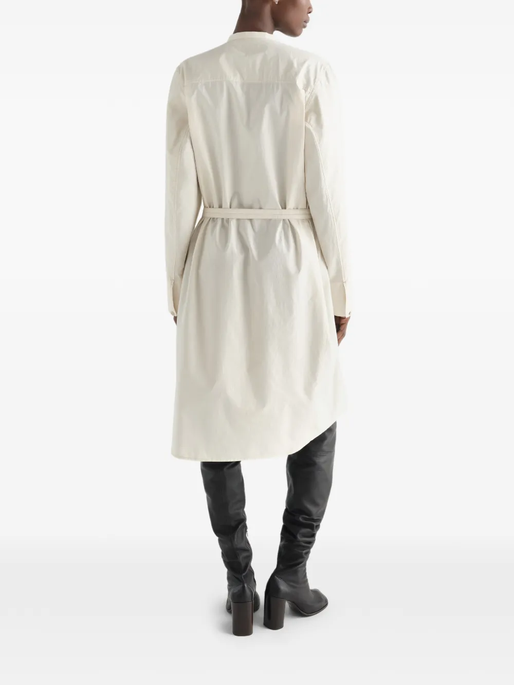 LEMAIRE Sailor jurk van verwassen katoenen en zijden blend Beige