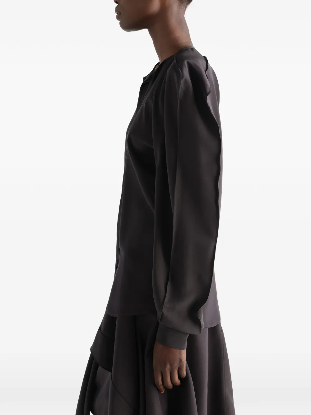 LEMAIRE Gelaagde blouse van zijde en viscose Bruin