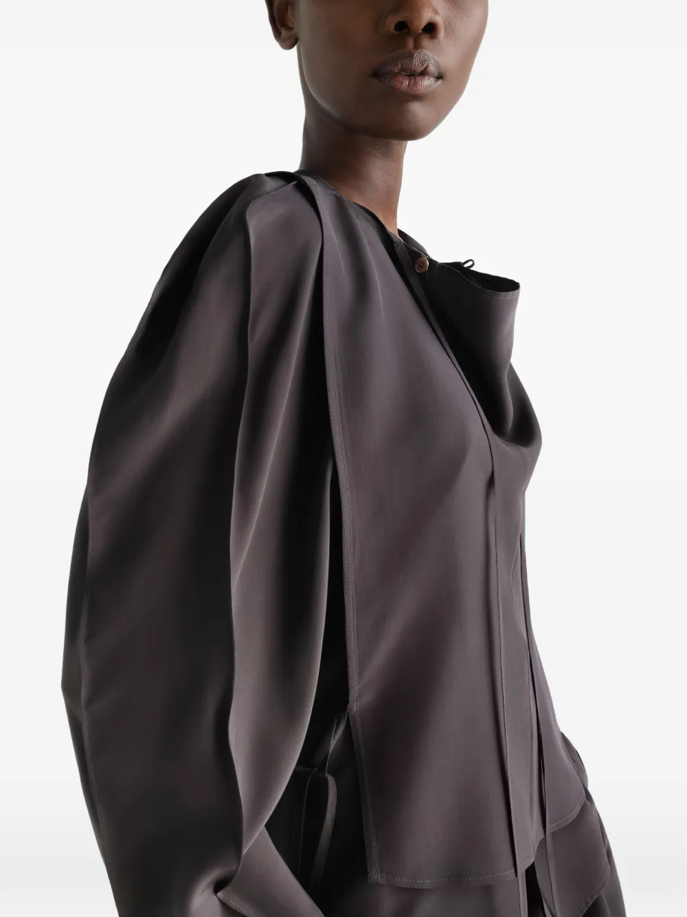 LEMAIRE Gelaagde blouse van zijde en viscose Bruin