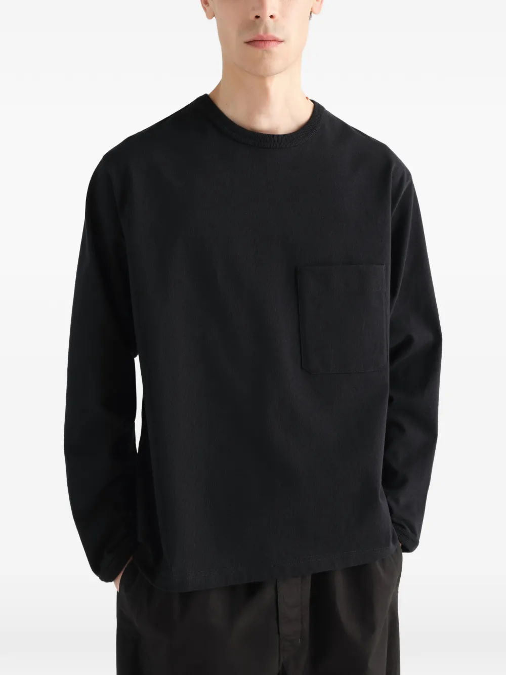 LEMAIRE Boxy T-shirt met lange mouwen Zwart