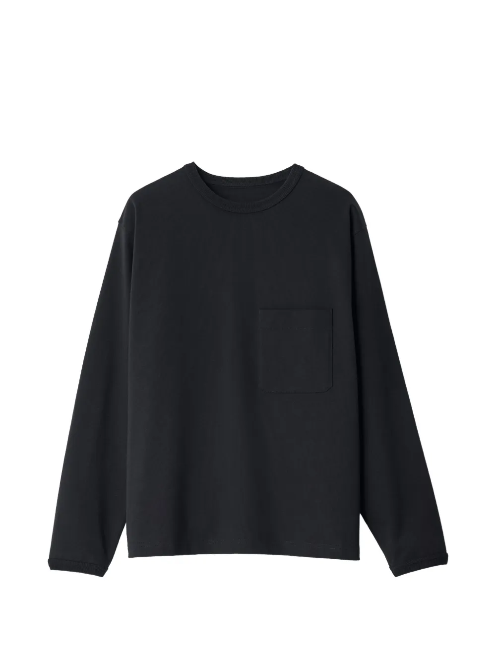 LEMAIRE long-sleeve boxy T-shirt in compact cotton jersey - Schwarz