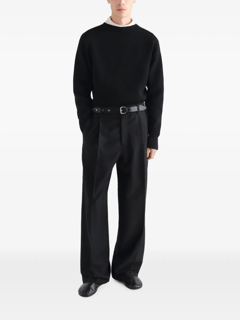 LEMAIRE Trui van scheerwol met boothals Blauw