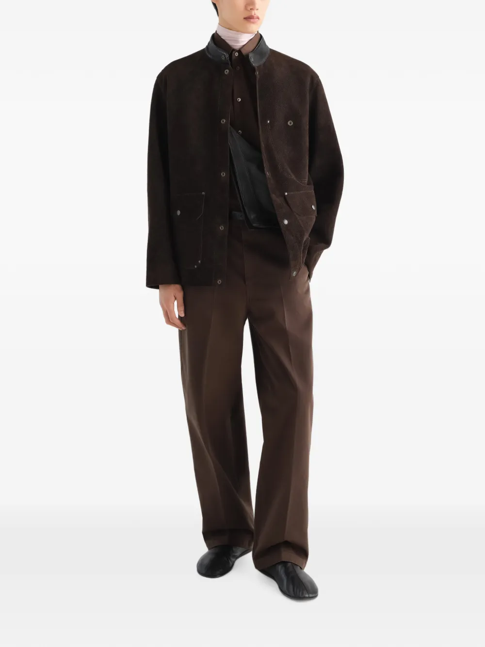 LEMAIRE Twill broek van polykatoen Bruin
