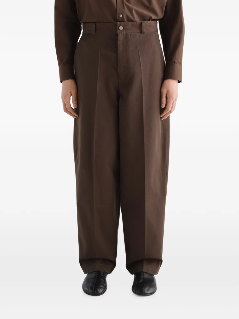 LEMAIRE Twill broek van polykatoen Bruin