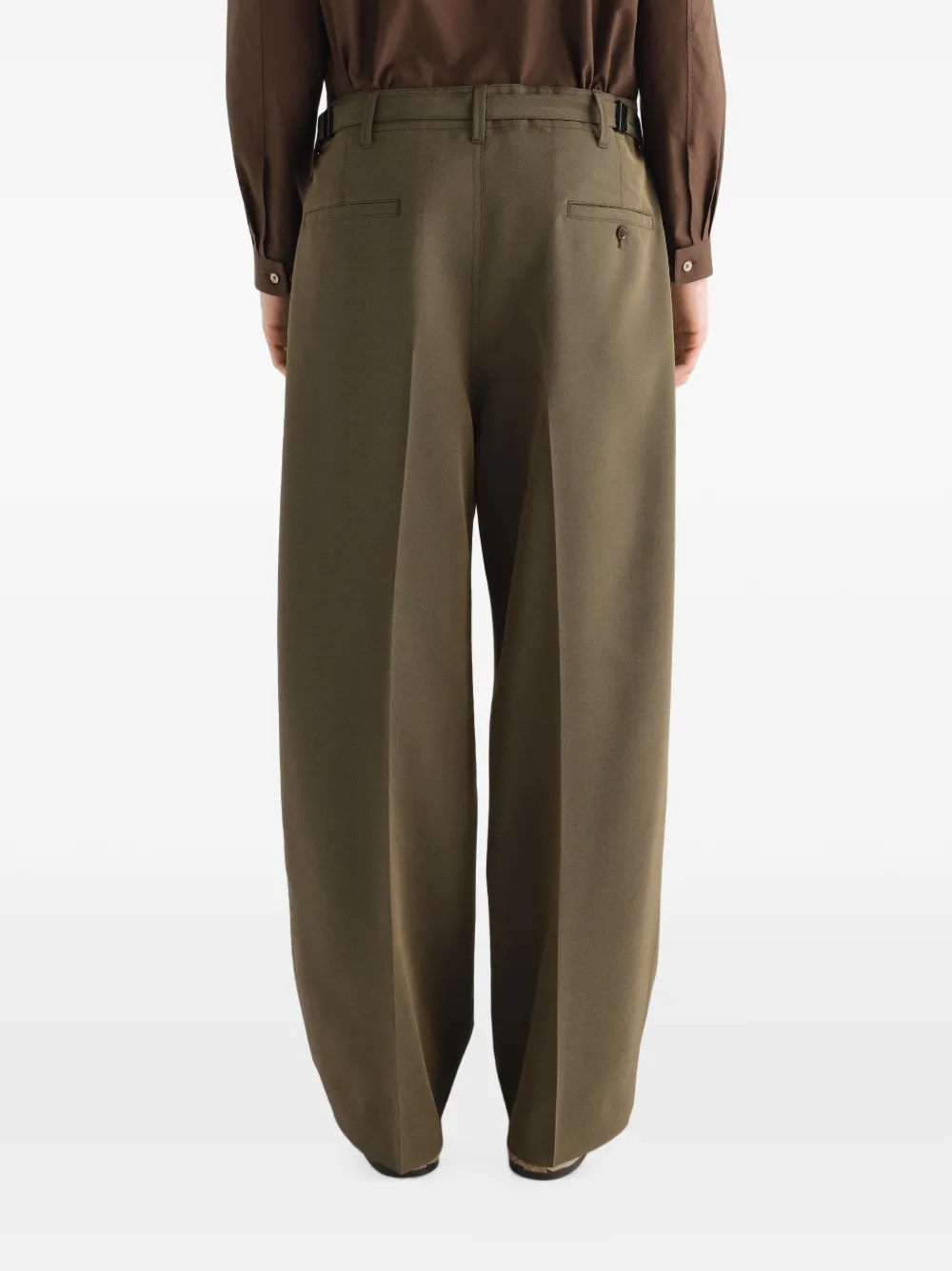 LEMAIRE Pantalon van wol en mohair met plooien Bruin